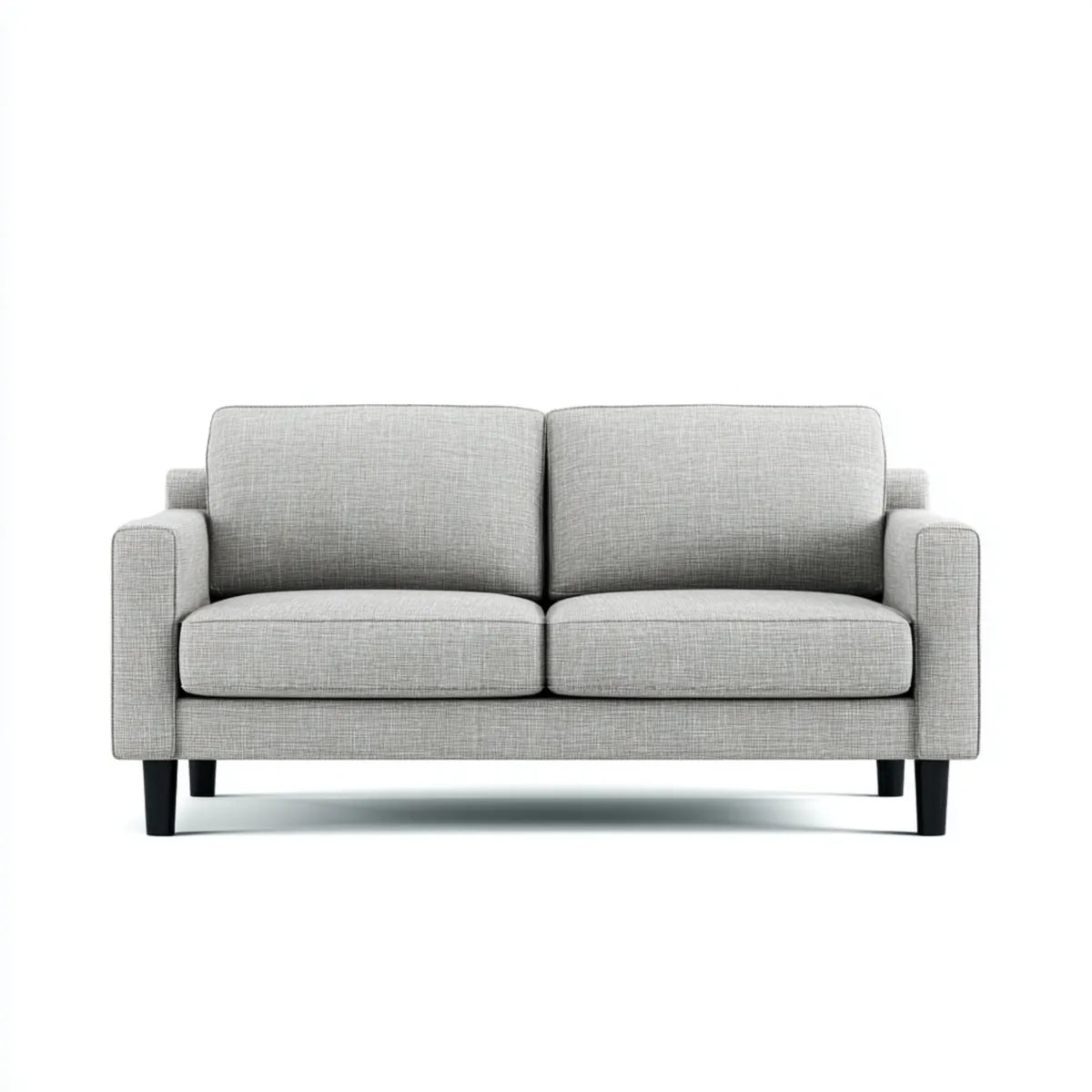 Canapé 2 places gris clair 142 x 82 x 84 cm polyester forme droite