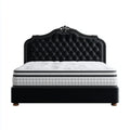 Lit double avec matelas noir 160 x 200 cm revêtement similicuir PU rectangulaire