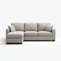 Canapé d’angle réversible 3 places gris clair 245 x 158 x 85 cm en polyester forme L