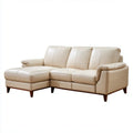 Canapé d’angle 3 places avec méridienne gauche beige en cuir PU 235 x 150 x 85 cm